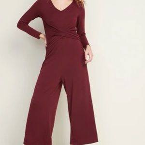 NWT Old Navy Maroon Twist Front Jumpsuit